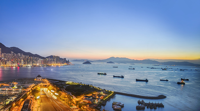 Hong Kong Panoramic Sunset View_West Kowloon