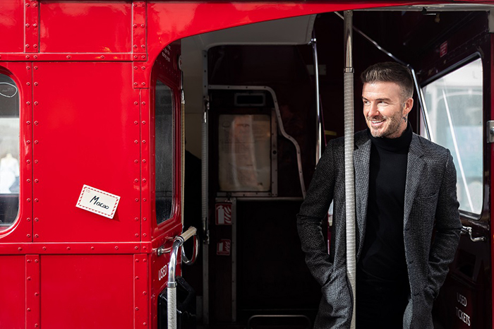 David Beckham in London bus