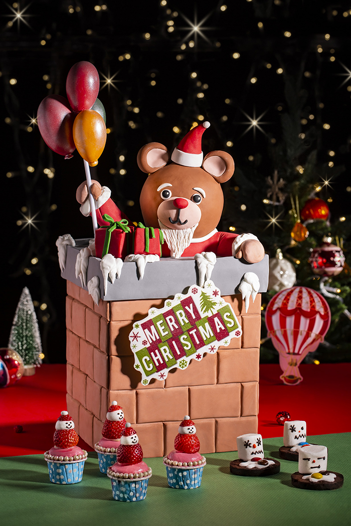 宇治抹茶柚子聖誕老人、草莓杯子蛋糕及棉花糖雪人布朗尼